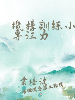 机构训练小孩子专注力