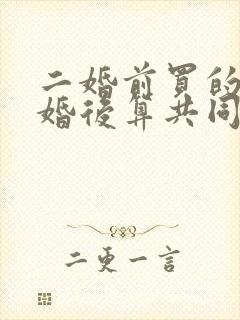 二婚前买的房子婚后算共同财产吗