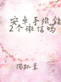 安卓手机能登陆2个微信吗