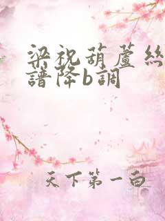 梁祝葫芦丝动态谱降b调