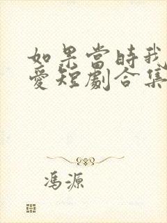 如果当时我说了爱短剧合集