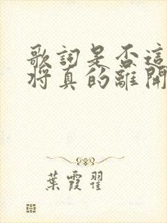 歌词是否这次我将真的离开你