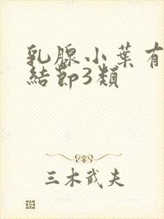 乳腺小叶有增生结节3类