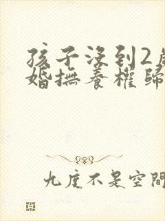 孩子没到2岁离婚抚养权归谁