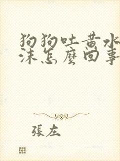 狗狗吐黄水吐白沫怎么回事