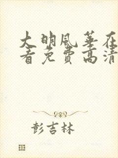 大明风华在线观看免费高清完整版