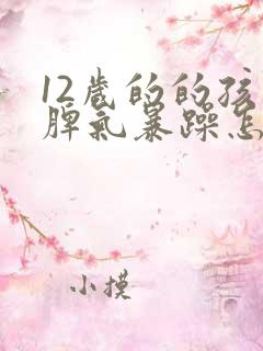 12岁的的孩子脾气暴躁怎么办