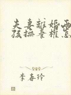 夫妻离婚两个小孩抚养权怎么判