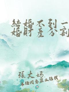 结婚不到一年离婚财产分割