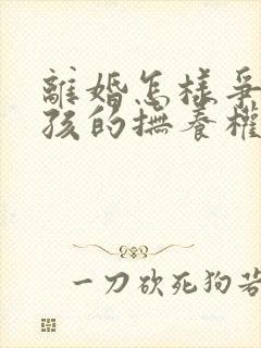 离婚怎样争取小孩的抚养权