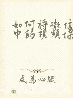 如何将微信聊天中的视频保存到相册