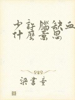 少许脑缺血灶是什么意思