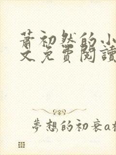 萧初然的小说全文免费阅读