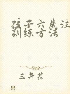 孩子六岁注意力训练方法