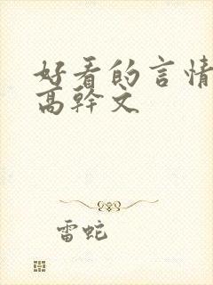 好看的言情小说高干文