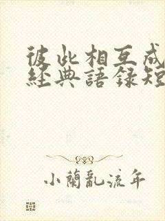 彼此相互成就的经典语录短句