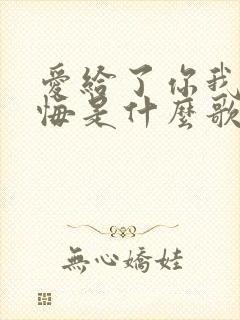 爱给了你我不后悔是什么歌