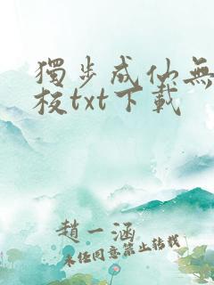 独步成仙无错精校txt下载