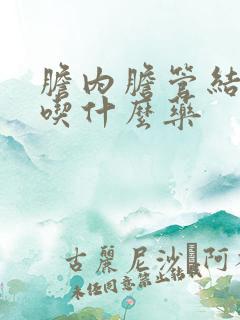 胆内胆管结石的吃什么药