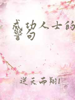 成功人士的名言警句