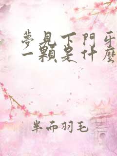 梦见下门牙掉了一颗是什么征兆