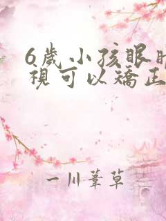 6岁小孩眼睛近视可以矫正吗