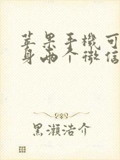 苹果手机可以分身两个微信