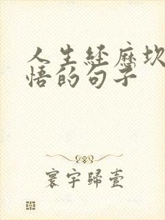 人生经历坎坷感悟的句子