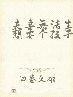 夫妻无法生育,想要个孩子怎么办