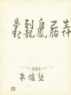 梦到自己生了一对龙凤胎什么征兆