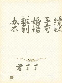 办离婚手续本人不到场可以吗