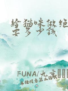 给猫咪做绝育需要多少钱