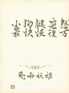 小狗腿突然瘸了最快恢复方法