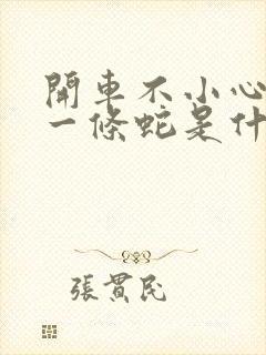 开车不小心压死一条蛇是什么预兆