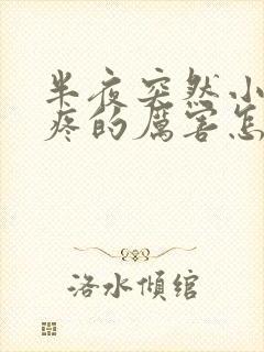 半夜突然小肚子疼的厉害怎么回事