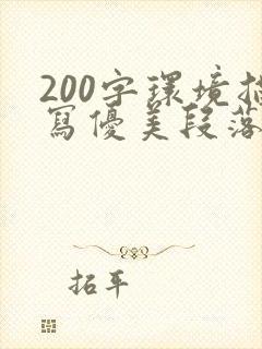 200字环境描写优美段落摘抄