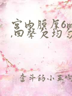 宫内膜厚6mm,回声欠均匀