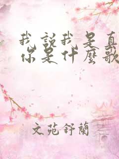 我说我是真的爱你是什么歌的歌词