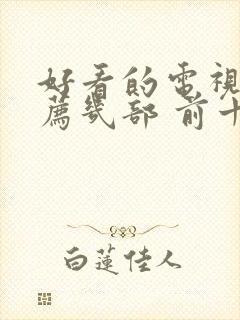 好看的电视剧推荐几部 前十名2022