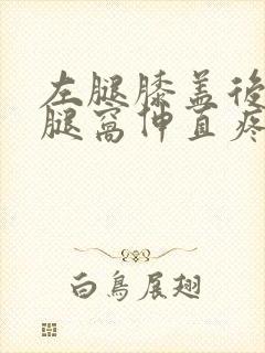 左腿膝盖后面的腿窝伸直疼,走路疼