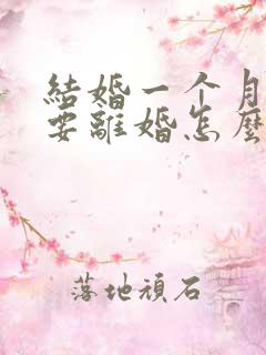 结婚一个月老公要离婚怎么办