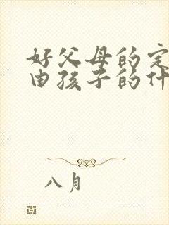 好父母的定义是由孩子的什么决定的