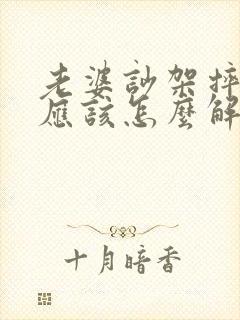 老婆吵架摔东西应该怎么解决