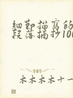 细节描写的优美段落摘抄100字