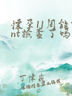 怀孕11周能做nt检查了吗