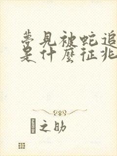 梦见被蛇追咬了是什么征兆