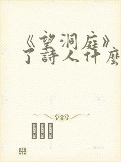 《望洞庭》表达了诗人什么之情