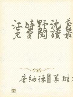 江时野沈鸢小说免费阅读最新章节