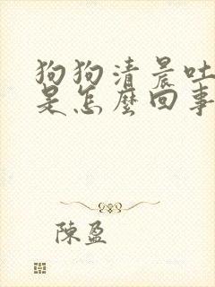 狗狗清晨吐黄水是怎么回事