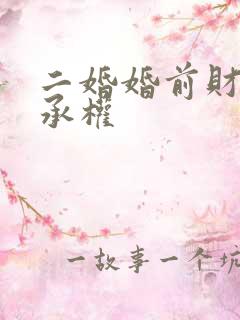 二婚婚前财产继承权